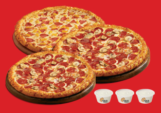 3 Large Pizzas